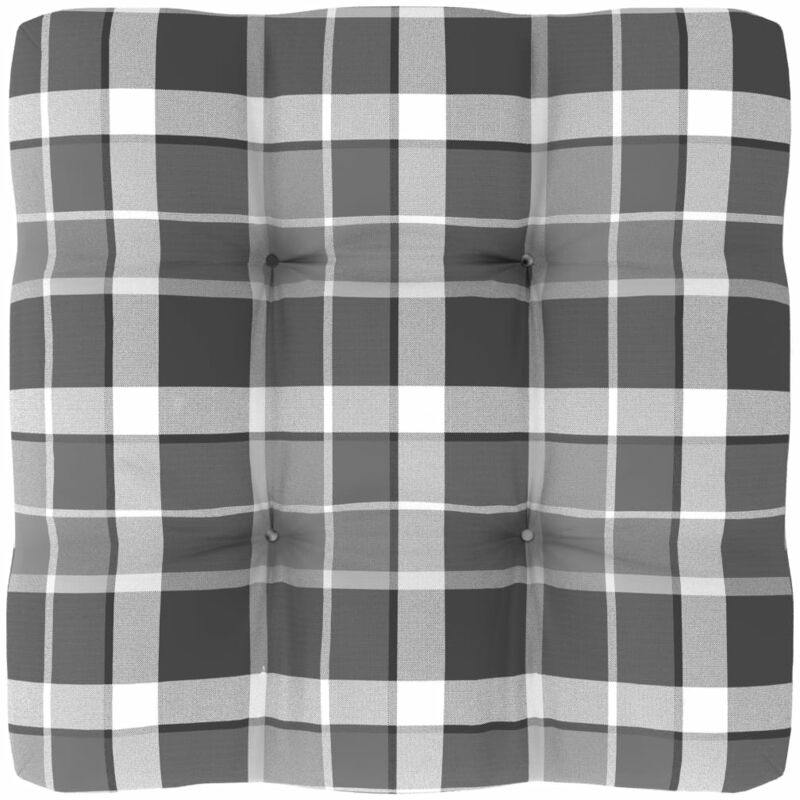 

Cojín para sofá de palets estampado a cuadros gris 60x60x12 cm