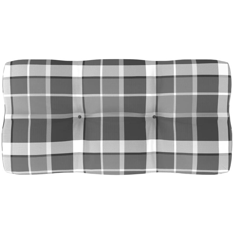 

Cojín para sofá de palets estampado a cuadros gris 80x40x12 cm