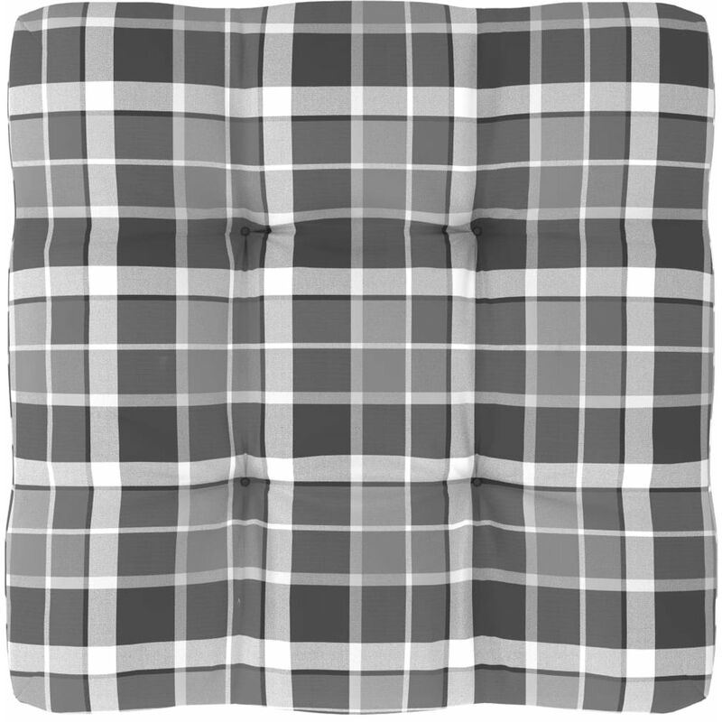 

Cojin para sofa de palets estampado a cuadros gris 80x80x12 cm