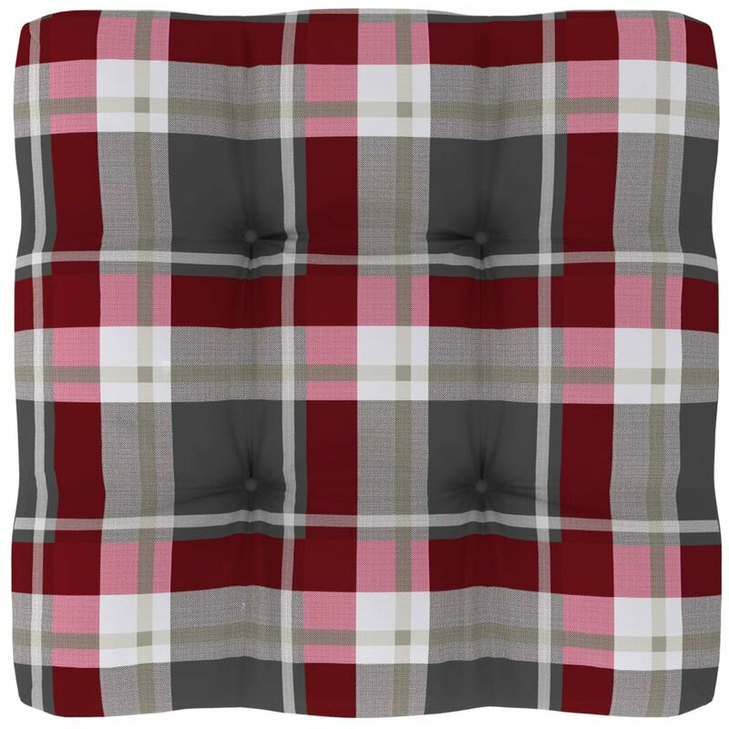 

Cojin para sofa de palets estampado a cuadros rojo 60x60x12 cm