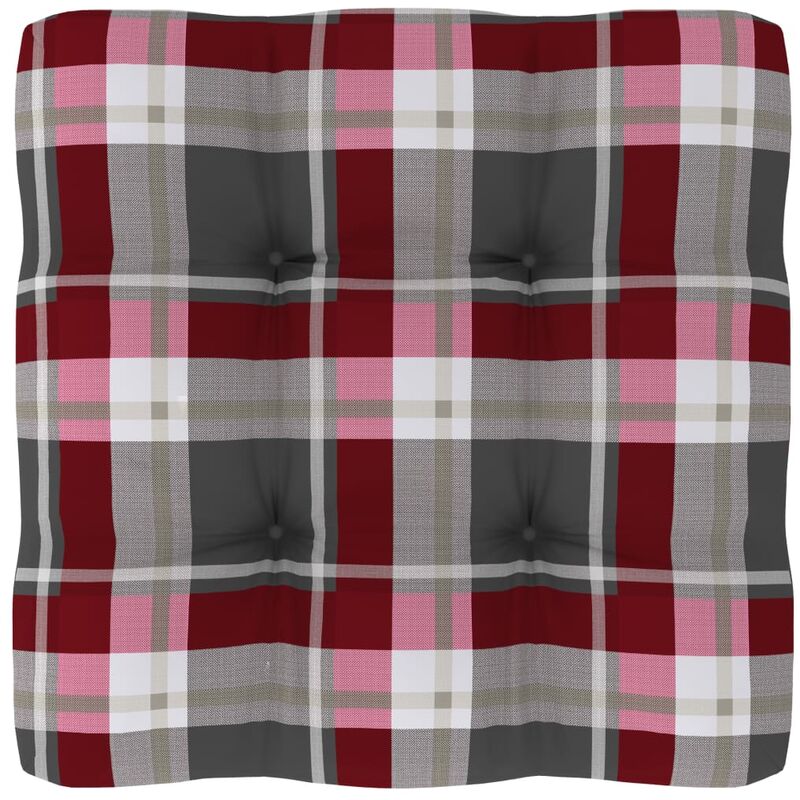 

Cojín para sofá de palets estampado a cuadros rojo 60x60x12 cm