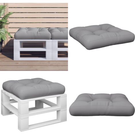 Cojín para sofá de palets tela gris 58x58x10 cm - Cojín exterior - Cojín de tela