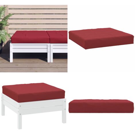 Cojín para sofá de palets tela Oxford rojo tinto 60x60x9,5 cm - Cojín de exterior - Cojín para jardín