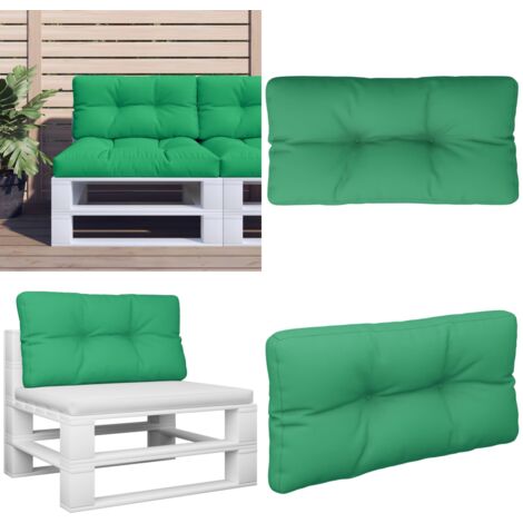 Cojín para sofá de palets tela verde 80x40x12 cm - Cojín exterior - Cojín verde
