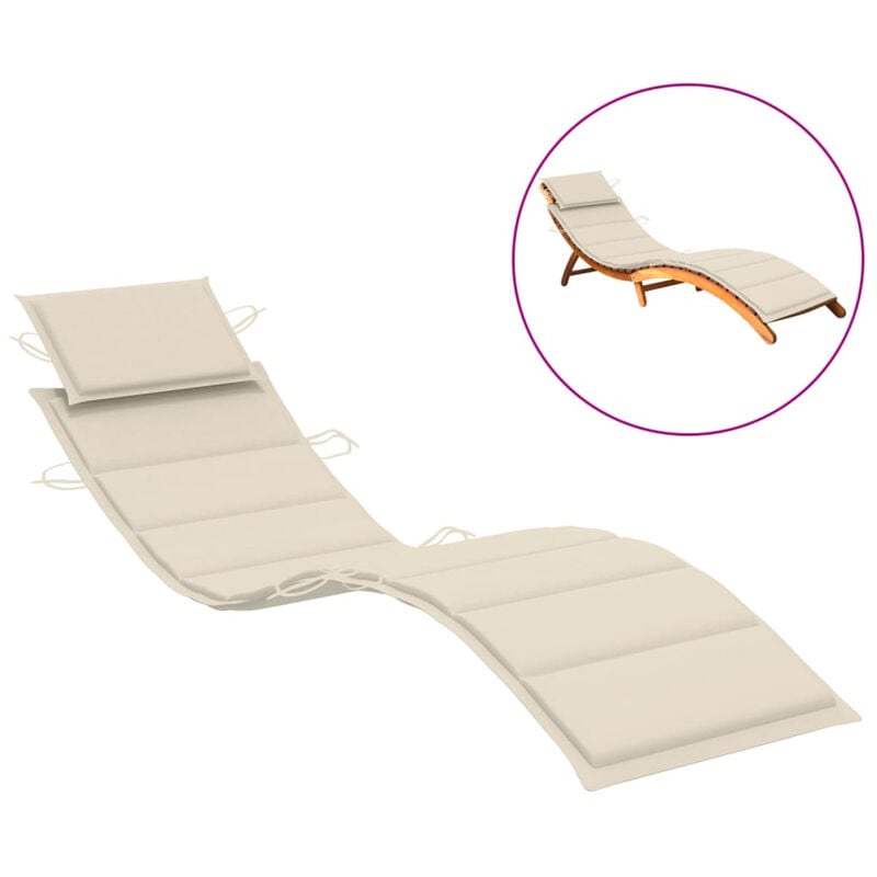 

Happyshopping - Cojin para tumbona color crema 186x58x4 cm
