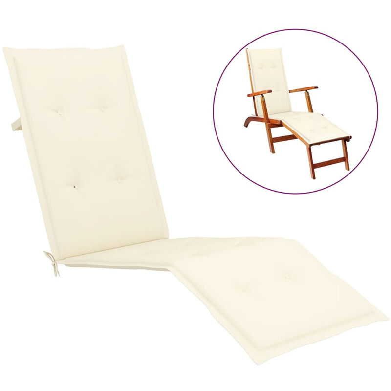 

Happyshopping - Cojin para tumbona color crema (75+105)x50x4 cm