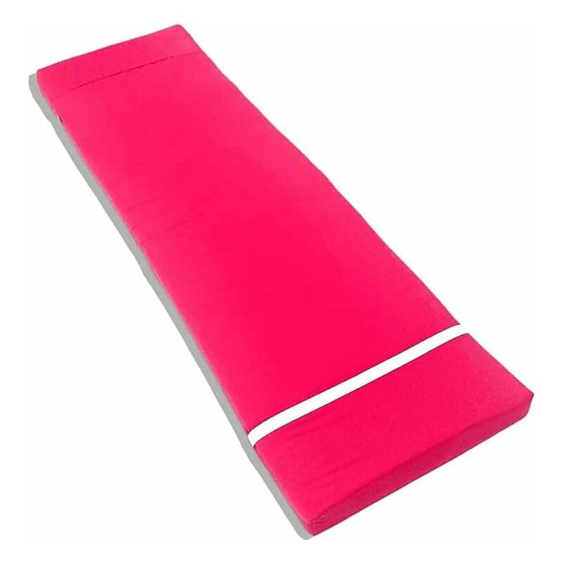 

Cojín para tumbona de exterior, alfombra para tomar el sol de 180 x 55 x 8 cm, cojín de tumbona liso, cubierta de tela y relleno de fibra (Rosa, 1ud)