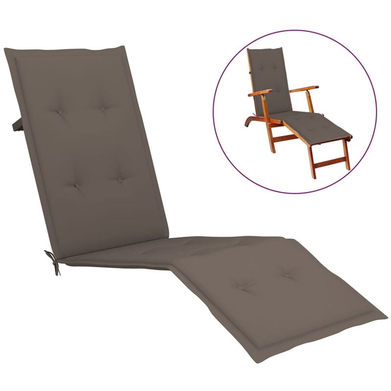 

Cojin para tumbona gris taupe (75+105)x50x4 cm