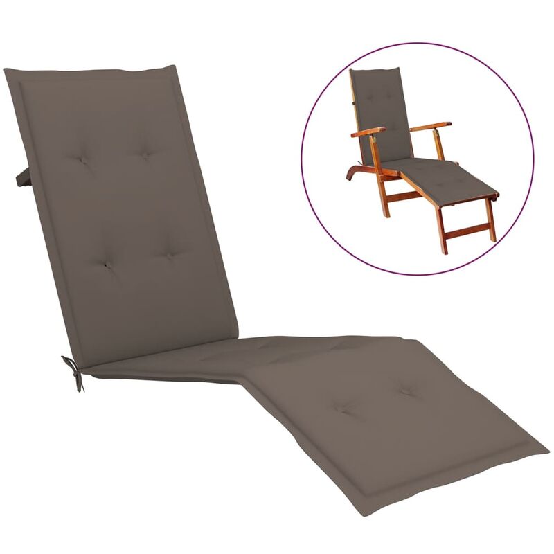 

Cojín para tumbona gris taupe (75+105)x50x4 cm