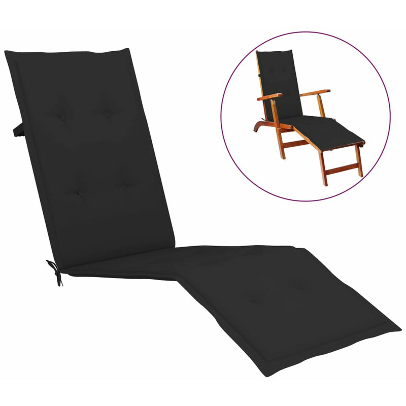 

Happyshopping - Cojin para tumbona negro (75+105)x50x4 cm