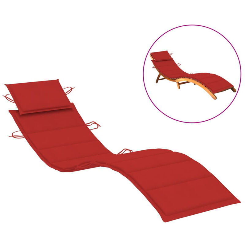 

Cojin para tumbona rojo 186x58x4 cm