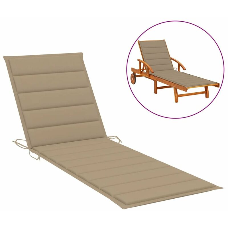 

Cojin para tumbona tela beige 200x50x4 cm