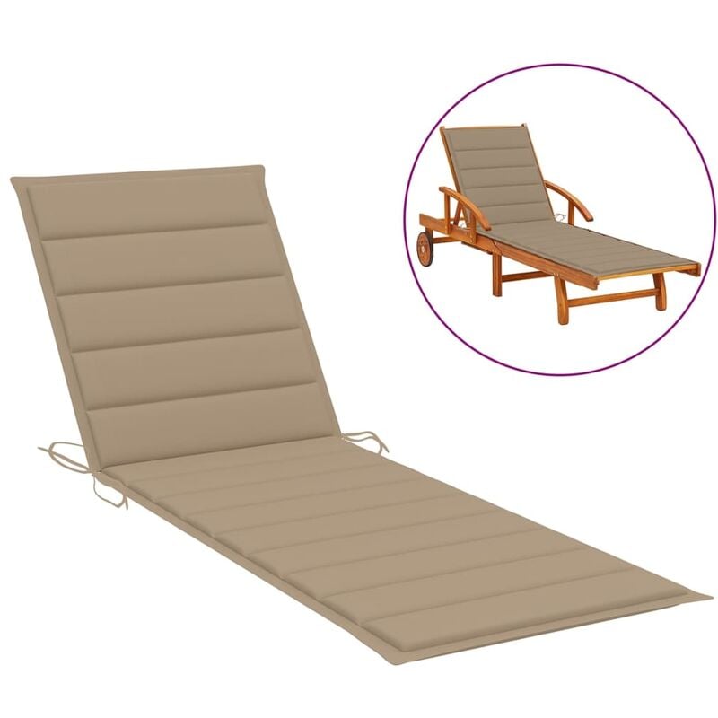 

Cojín para tumbona tela beige 200x70x4 cm