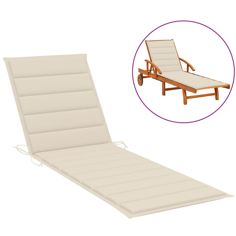 

Happyshopping - Cojin para tumbona tela color crema 200x70x4 cm
