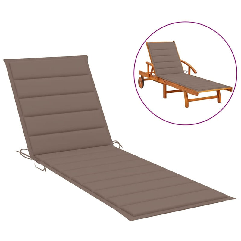

Happyshopping - Cojin para tumbona tela gris taupe 200x70x4 cm