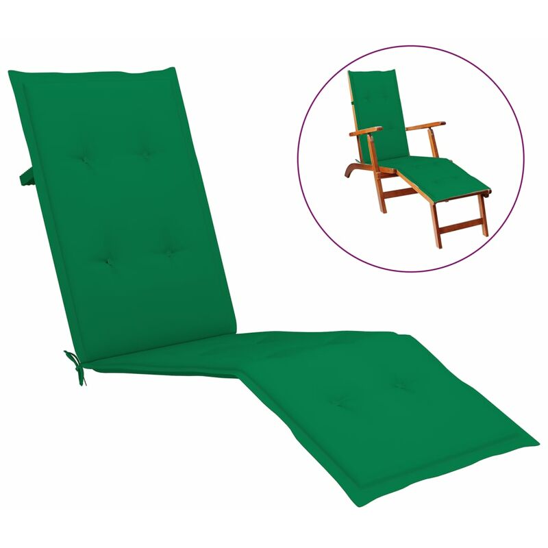

Cojín para tumbona verde (75+105)x50x4 cm