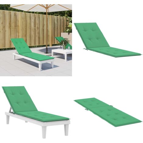 Cojín para tumbona verde (75+105)x50x4 cm - Cojín verde - Cojín exterior