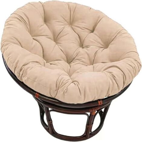 Cojín redondo para silla de interior/exterior, cojín de repuesto para columpio de jardín, cesta colgante acolchada y cómoda. Cojín redondo para silla con bufandas (120x120cm).