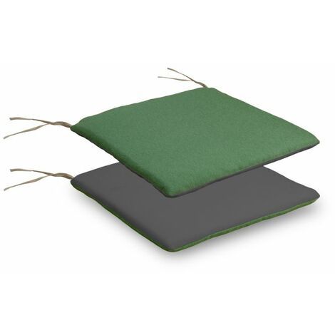 Cojín reversible de silla Verde - Gris 42cm (ancho) x 3cm (alto)