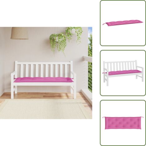 Cojín rosa - vidaXL Cojín de banco de jardín tela Oxford rosa 150x50x7 cm - Cojín de tela oxford