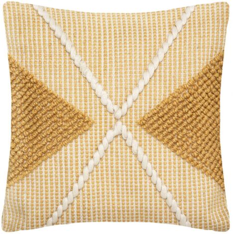 Cojín «R.O.W.» - algodón - amarillo ocre 45 x 45 cm - Atmosphera créateur d'intérieur