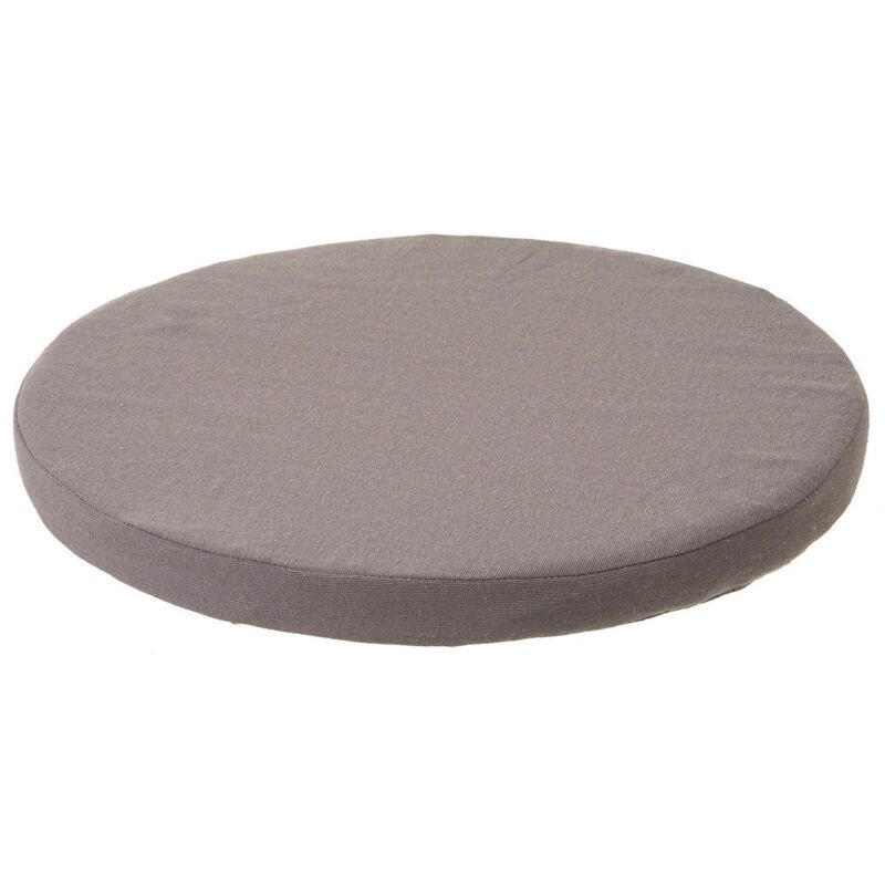 

Cojín silla redondo gris de algodón y poliéster de Ø 39x3cm