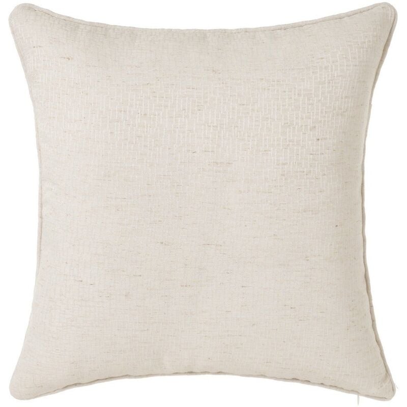 

Cojín textura beige de poliéster y lino de 45x45 cm