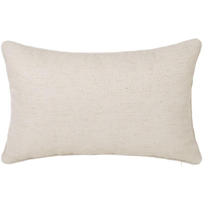 

Cojín textura beige de poliéster y lino de 50x33 cm