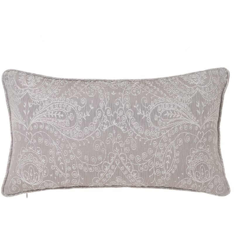 

Cojín textura rectangular gris de tela Jacquard de 50x33 cm