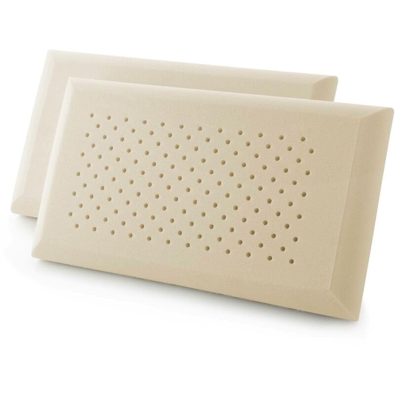 

Talamo Italia - 2 cojines Top Air Soap en 100% espuma viscoelástica suave Made in Italy, perforados, beige, individuales