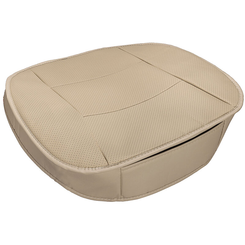 

Cojín transpirable de la cubierta del asiento delantero del coche del cuero de la PU del beige 2pcs con la bolsa de almacenamiento