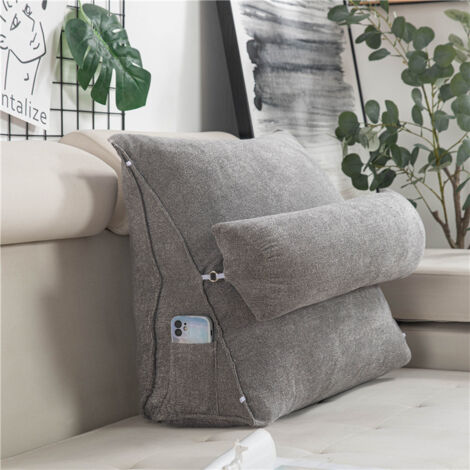 Cojín triangular multifuncional para cabecero, cojín de soporte cervical de tela no tejida. Para relajarse en la oficina y el dormitorio.