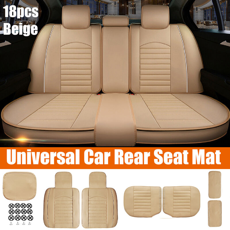 

Cojín universal para asiento trasero de coche, beige, transpirable, de cuero PU, cojín