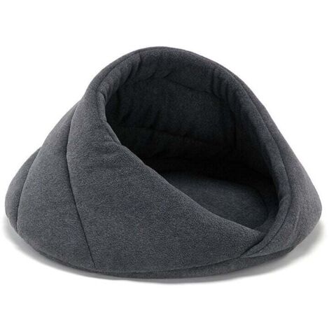Cojín y tapete para gatos, cómoda cama cueva para gatos, saco de dormir de forro polar cálido para gatos, cueva para mascotas semicubierta y cojines, cesta para cama de perro más cálida - M