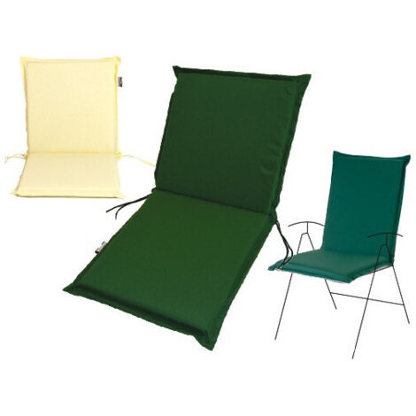 Cojín Zippo verde respaldo bajo 95x48x6 cm – Comodidad para sillas de jardín