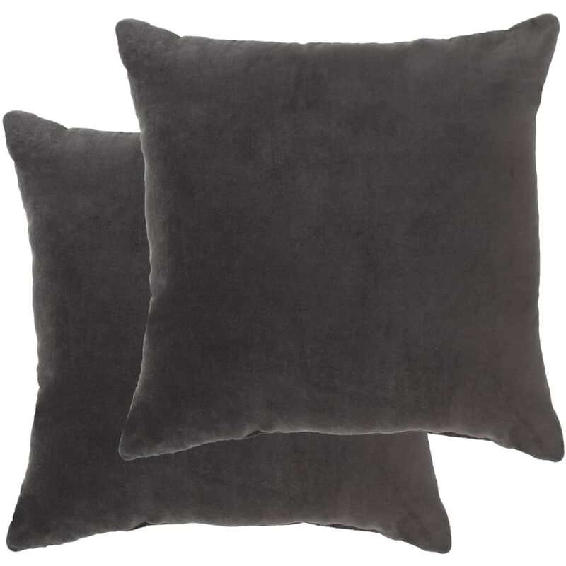 

Cojines 2 uds terciopelo de algodón gris antracita 45x45 cm