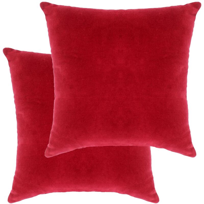 

Cojines 2 unidades terciopelo de algodón rojo 45x45 cm - Rojo