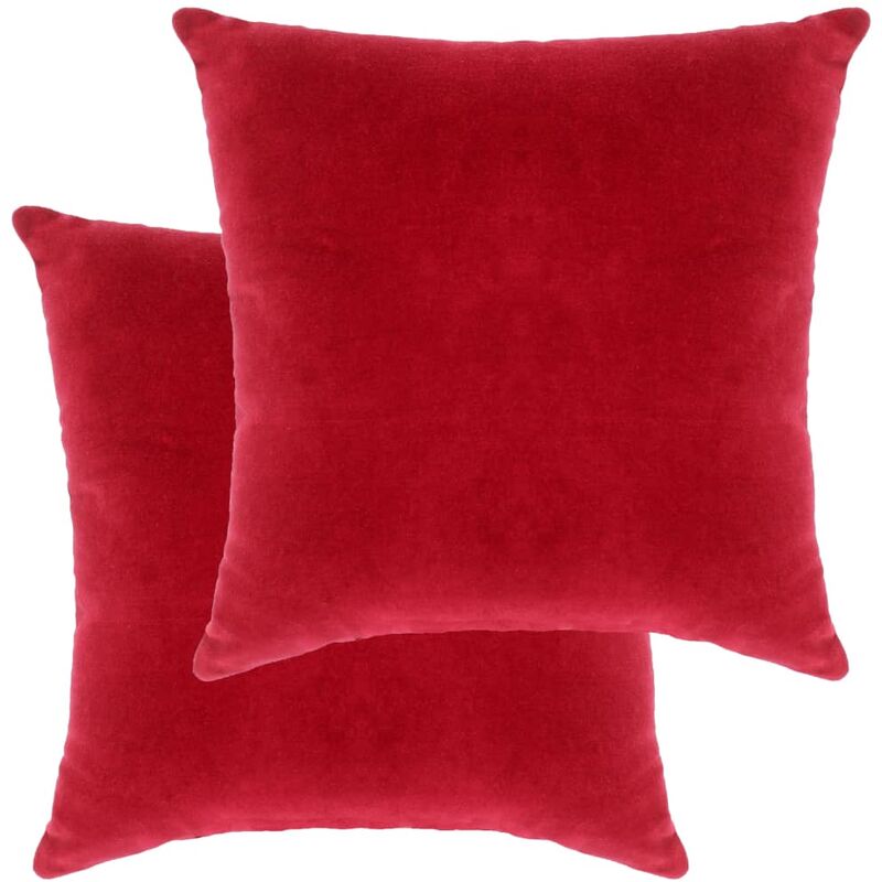 

Cojines 2 unidades terciopelo de algodón rojo 45x45 cm
