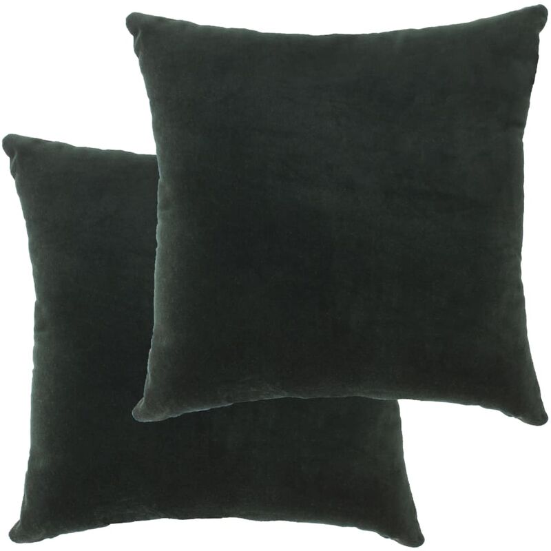 

Happyshopping - Cojines 2 unidades terciopelo de algodon verde 45x45 cm