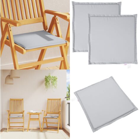 Cojines asiento de jardín cuadrados 2 uds gris claro 45x45x2 cm - Cojín asiento - Cojín exterior