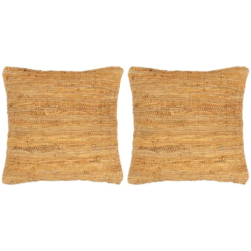 

Cojines Chindi 2 unidades cuero y algodón color marrón 45x45cm