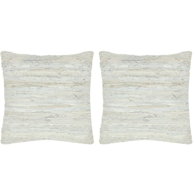 

Cojines Chindi 2 unidades cuero y algodón gris claro 45x45 cm
