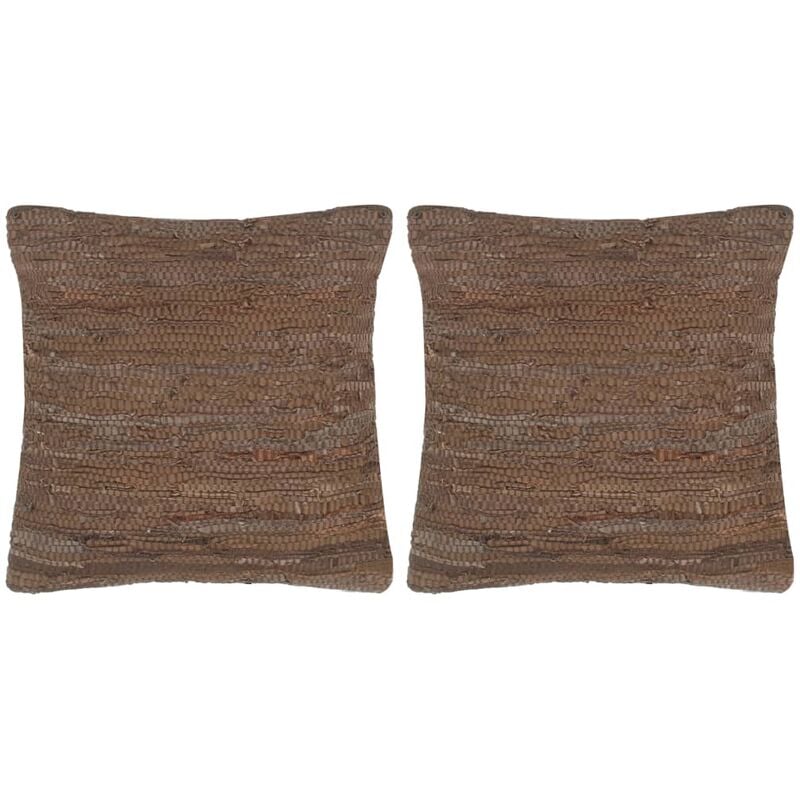 

Cojines Chindi 2 unidades cuero y algodón marrón 45x45 cm