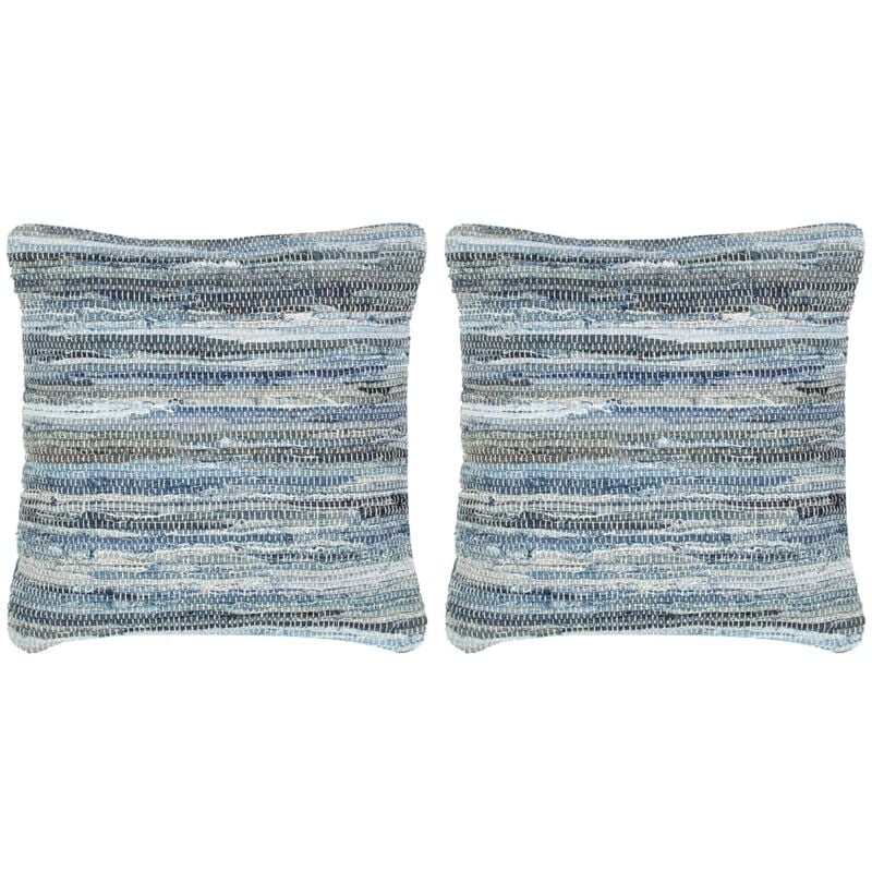 

Cojines Chindi vaqueros 2 unidades algodón azul 45x45 cm