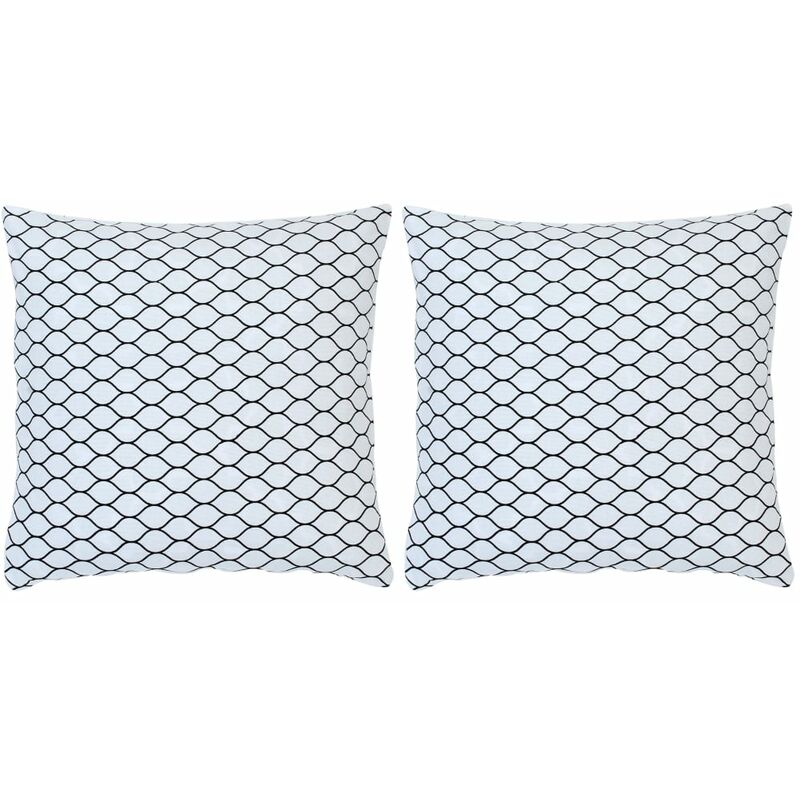 

Cojines con estampado 2 unidades algodón negro y blanco 40x40cm - Negro