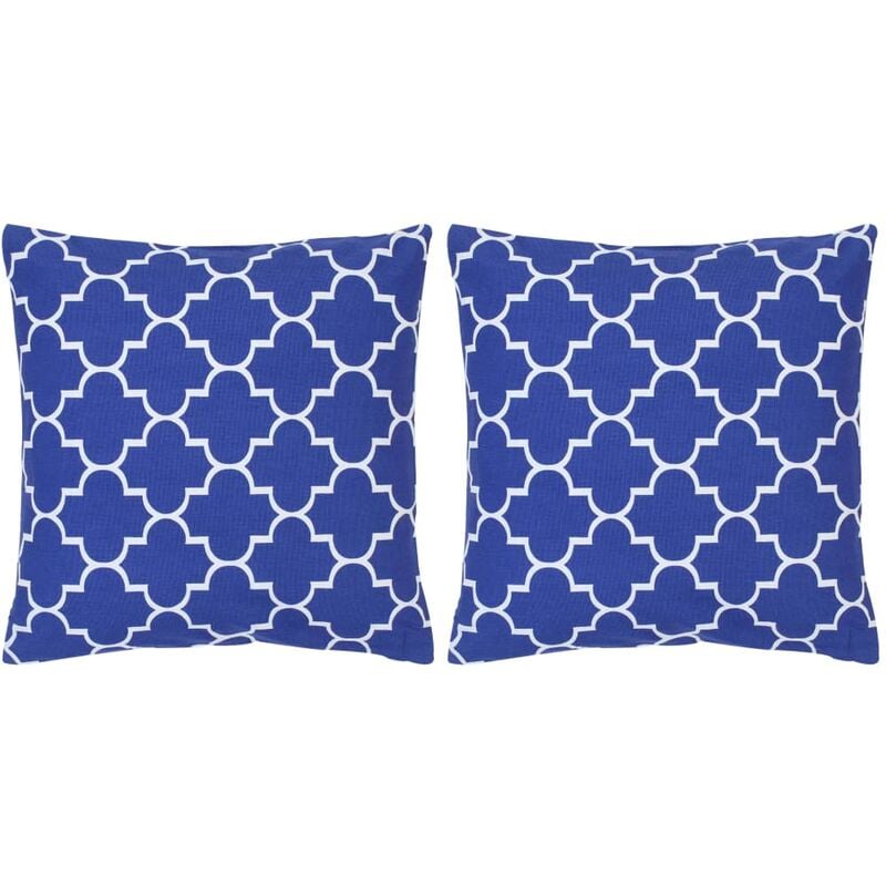 

Cojines con estampado 2 unidades algodón azul 40x40 cm
