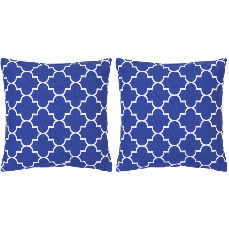 

vidaXL Cojines con estampado 2 unidades algodón azul 40x40 cm - Azul