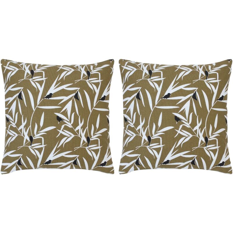 

Happyshopping - Cojines con estampado 2 unidades algodon gris taupe 40x40 cm