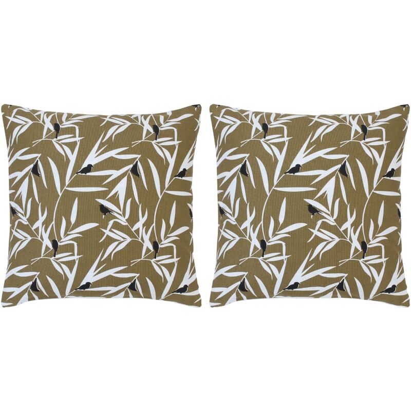 

vidaXL Cojines con estampado 2 unidades algodón gris taupe 40x40 cm - Gris Topo