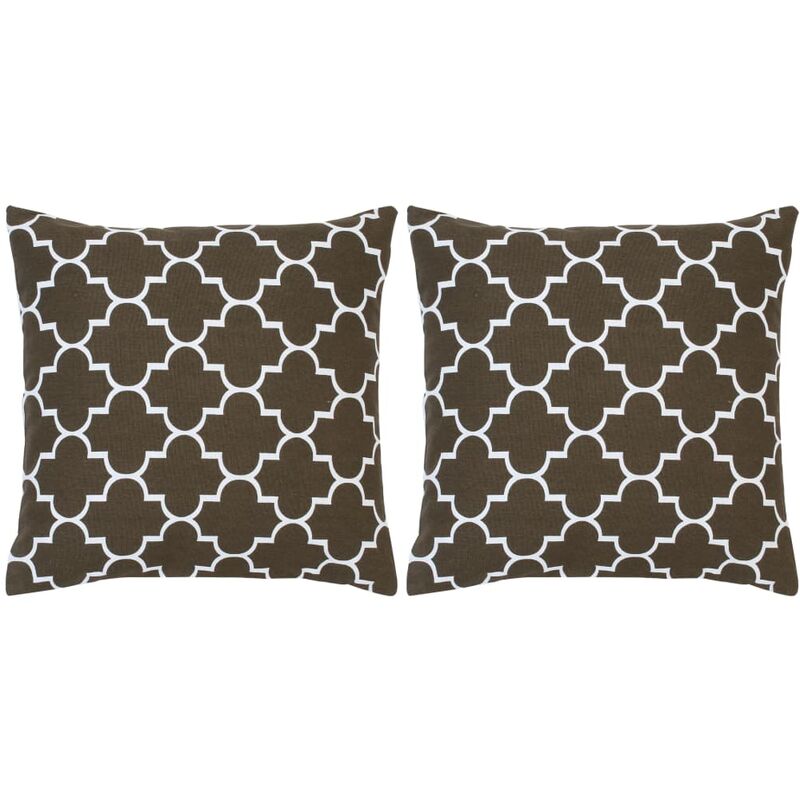 

Cojines con estampado 2 unidades algodón marrón 40x40 cm